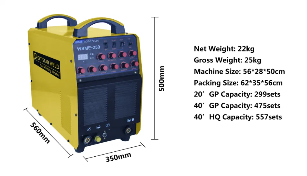 Get Star Weld Wsme-315/350 Wsme Series Inverter Pulse Three Phase AC/DC MOS TIG Welding Machine